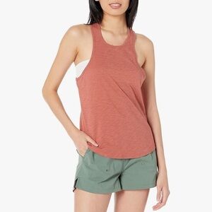Madewell MWL Orange Weathered Brick Cotton Racerback Tank Size Small